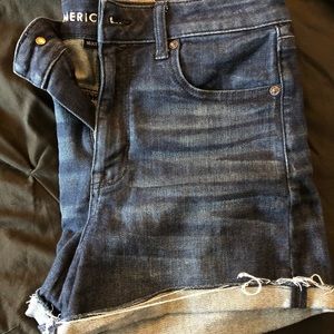 American Eagle super high rise jean shorts